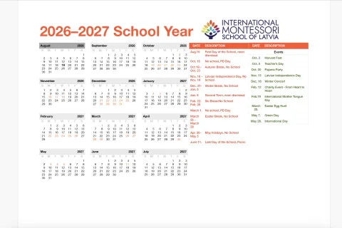 School Year Calendar